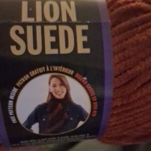Lion Suede Yarn in Rich Brown